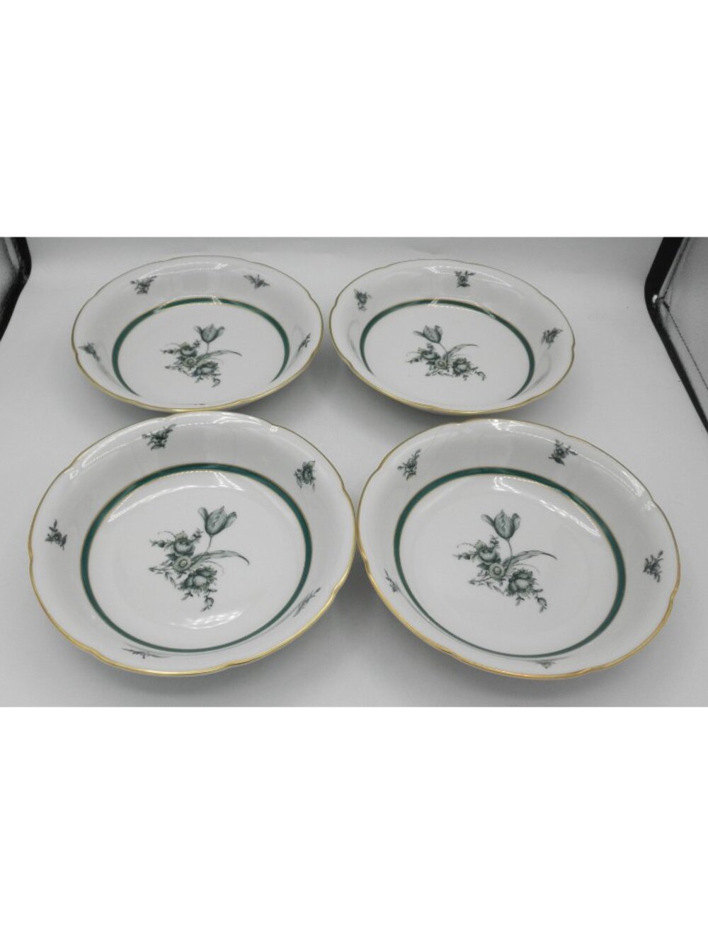 Royal Bayreuth Teal Tulip Coupe Cereal Bowls Pattern Code: ROBTET  Set of 4